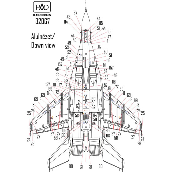 Had Models 32067 1/32 Decal For Mig-29 Russian Stencil Double Accessories Kit