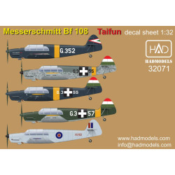 Had Models 32071 1/32 Decal For Messerschmitt 108 Taifun Accessories Kit