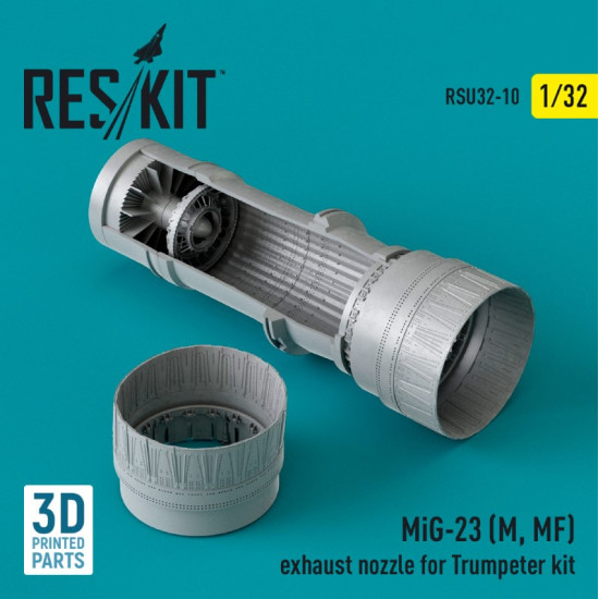 Reskit Rsu32-0010 1/32 Mig23 M Mf Exhaust Nozzle For Trumpeter Kit 3d Printed