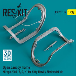 Reskit Rsu32-0114 1/32 Open Canopy Frame Mirage 2000 B D N For Kitty Hawk Zimimodel Kit 3d Printed