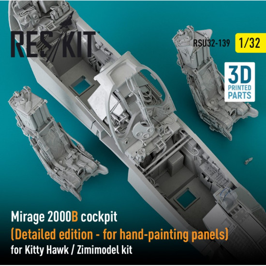 Reskit Rsu32-0139 1/32 Mirage 2000b Cockpit Detailed Edition For Kitty Hawk Zimimodel Kit 3d Printed