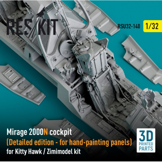 Reskit Rsu32-0140 1/32 Mirage 2000n Cockpit Detailed Edition For Kitty Hawk Zimimodel Kit 3d Printed