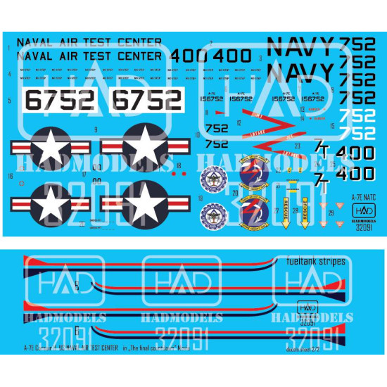 Had Models 32091 1/32 Decal For A-7e Us Naval Air Test Center The Final Copuntdown