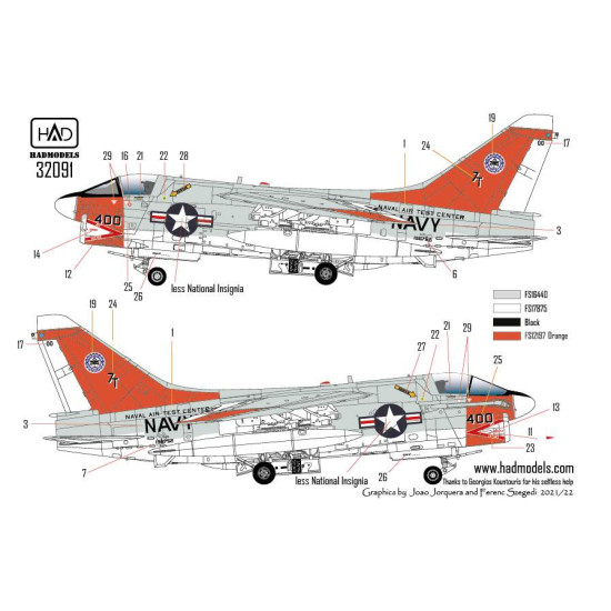 Had Models 32091 1/32 Decal For A-7e Us Naval Air Test Center The Final Copuntdown