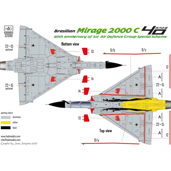 Had Models 32099 1/32 Decal For Mirage 2000c 40th Anniversary Of 1st Air Defence Group