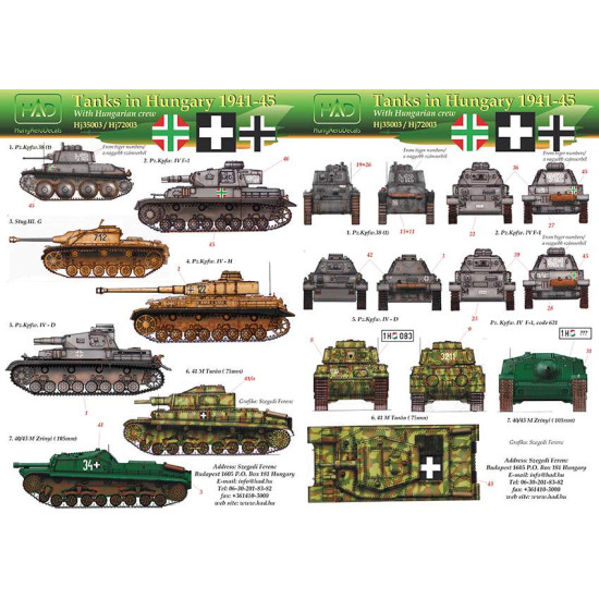 Had Models 035003 1/35 Decal For Hungarian Ww Ii Accessories Kit