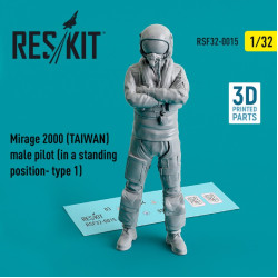Reskit Rsf32-0015 1/32 Mirage 2000 Taiwan Male Pilot In A Standing Position Type 1 3d Printed