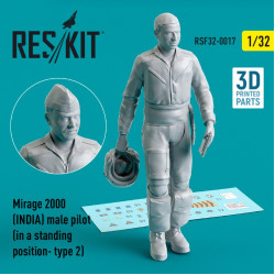 Reskit Rsf32-0017 1/32 Mirage 2000 India Male Pilot In A Standing Position Type 2 3d Printed
