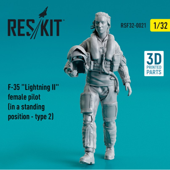 Reskit Rsf32-0021 1/32 F35 Lightning Ii Female Pilot In A Standing Position Type 2 3d Printed