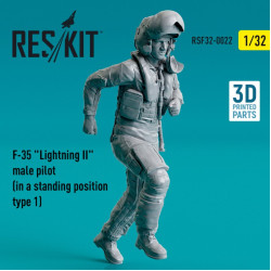 Reskit Rsf32-0022 1/32 F35 Lightning Ii Male Pilot In A Standing Position Type 1 3d Printed