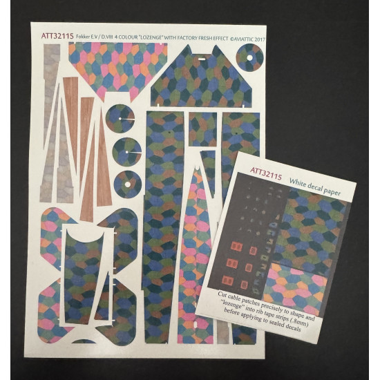 Aviattic Att32115 1/32 Fokker Ev/Dviii 4 Colour Lozenge Factory Fresh X 1 Sets