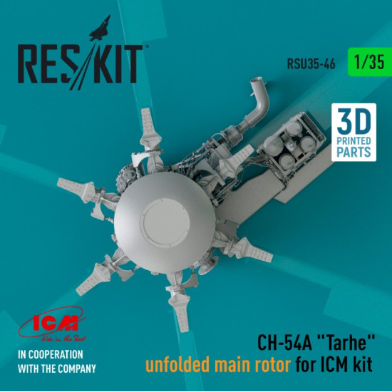 Reskit Rsu35-0046 1/35 Ch54a Tarhe Unfolded The Main Rotor For Icm Kit 3d Printed