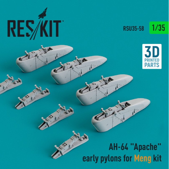 Reskit Rsu35-0058 1/35 Ah 64 Apache Early Pylons For Meng Kit 3d Printed