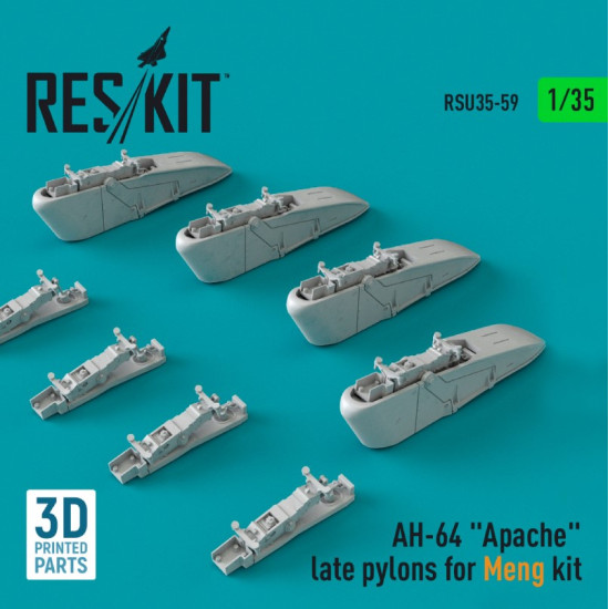 Reskit Rsu35-0059 1/35 Ah 64 Apache Late Pylons For Meng Kit 3d Printed