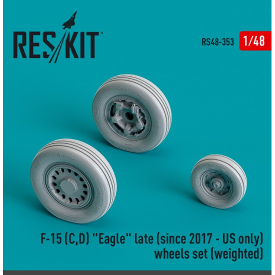 Reskit Rs48-0353 1/48 F15 C D Eagle Late Since 2017us Only Wheels Set Weighted Resin 3d Printed