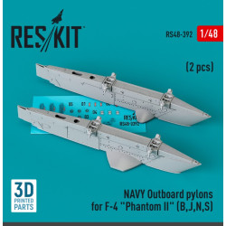 Reskit Rs48-0392 1/48 Navy Outboard Pylons For F4 Phantom Ii B J N S 2 Pcs 3d Printed