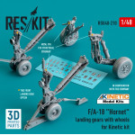 Reskit Rsu48-0210 1/48 F A18 Hornet Landing Gears With Wheels For Kinetic Kit Resin 3d Printed