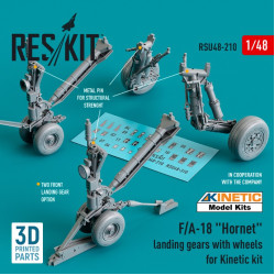 Reskit Rsu48-0210 1/48 F A18 Hornet Landing Gears With Wheels For Kinetic Kit Resin 3d Printed