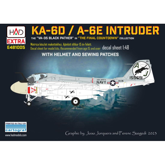 Had Models E481005 1/48 Decal For A-6e Intruder The Final Countdown