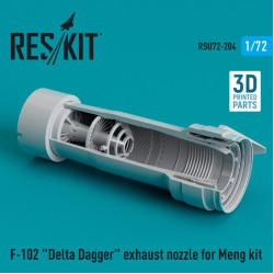 Reskit Rsu72-0204 1/72 F102 Delta Dagger Exhaust Nozzle For Meng Kit 3d Printed