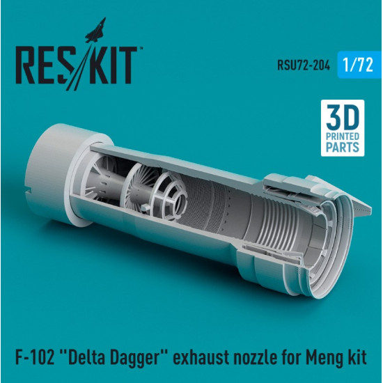 Reskit Rsu72-0204 1/72 F102 Delta Dagger Exhaust Nozzle For Meng Kit 3d Printed