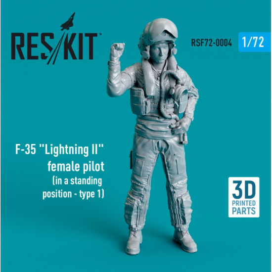 Reskit Rsf72-0004 1/72 F35 Lightning Ii Female Pilot In A Standing Position Type 1 3d Printed