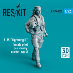 Reskit Rsf72-0005 1/72 F35 Lightning Ii Female Pilot In A Standing Position Type 2 3d Printed