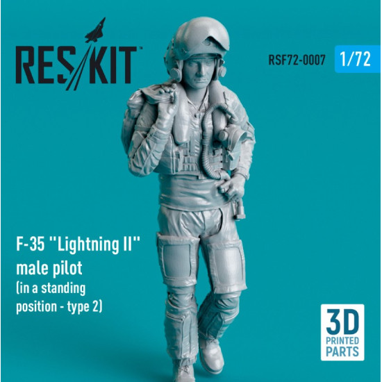 Reskit Rsf72-0007 1/72 F35 Lightning Ii Male Pilot In A Standing Position Type 2 3d Printed