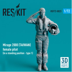Reskit Rsf72-0023 1/72 Mirage 2000 Taiwan Female Pilot In A Standing Position Type 1 3d Printed