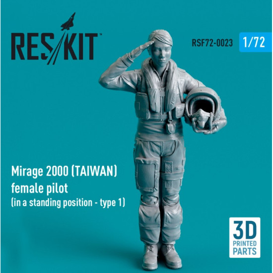 Reskit Rsf72-0023 1/72 Mirage 2000 Taiwan Female Pilot In A Standing Position Type 1 3d Printed