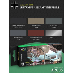 Arcus A2018 Acrylic Paints Set Luftwaffe Aircraft Interiors 6 Colors In Set 10ml