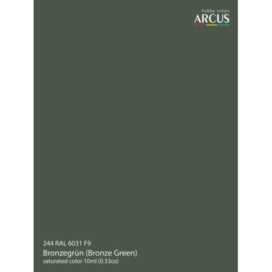 Arcus 244 Enamel Paint Ral 6031 F9 Bronzegrun Saturated Color 10ml