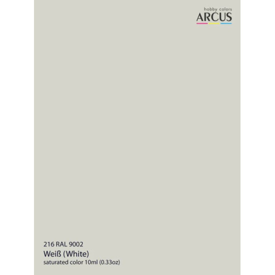 Arcus A216 Acrylic Paint Ral 9002 Weib Saturated Color 10ml