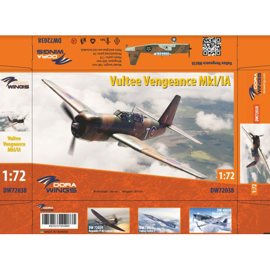 Dora Wings 72038 1/72 Vultee Vengeance Mk.i Plastic Model Kit