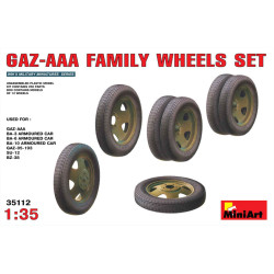 GAZ-AAA family wheels set (made of Plastic) 1/35 Miniart 35112
