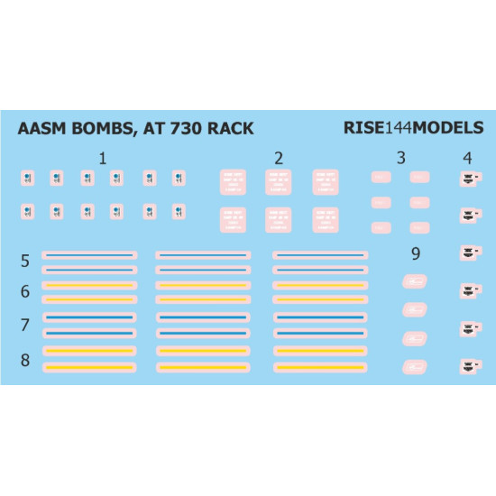 Rise144 Models Rm72003 1/72 Aasm Bombs W At730 Rack Hobby Boss 6x, 2x