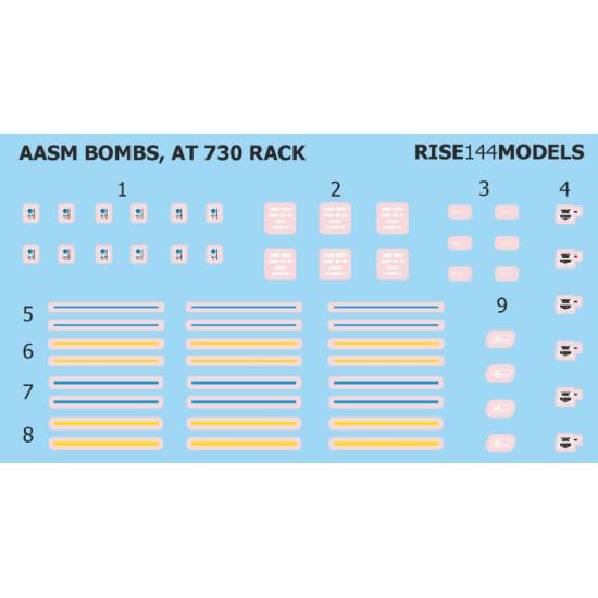 Rise144 Models Rm72004 1/72 Aasm Bombs 6x In Kit Accessories For Aircraft