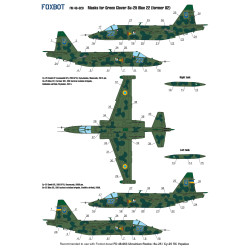 Foxbot Fm48-020 1/48 Masks For Sukhoi Su25 Blue 22 Former 02 Ukranian Air Forces Green Clover Camouflage For Kp Revell Kits