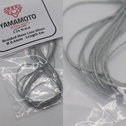Yamamoto Ymptun64 1/24 Braided Hose Line Silver 0,4mm 2m Upgrade Set