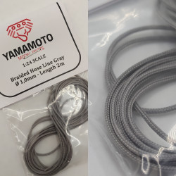 Yamamoto Ymptun67 1/24 Braided Hose Line Gray 1mm 2m Upgrade