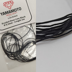 Yamamoto Ymptun68 1/24 Braided Hose Line Black 0,3mm 2m Upgrade Kit