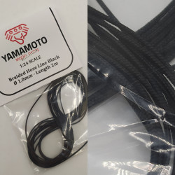 Yamamoto Ymptun69 1/24 Braided Hose Line Black 0,8mm 2m Upgrade Kit