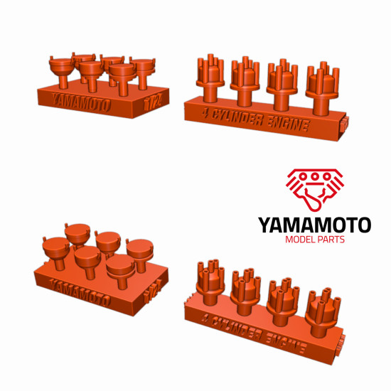 Yamamoto Ymptun70 1/24 Set Of 4 Distributors For 4 Cylinder Engines Upgrade Kit