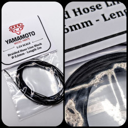 Yamamoto Ymptun75 1/24 Braided Hose Line Black 0,6mm 2m Upgrade Kit