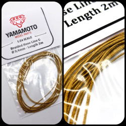 Yamamoto Ymptun76 1/24 Braided Hose Line Gold 0,4mm 2m Upgrade Kit