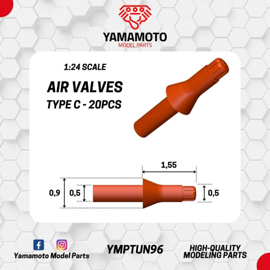 Yamamoto Ymptun96 1/24 Air Valves Type C 20pcs Upgrade Kit