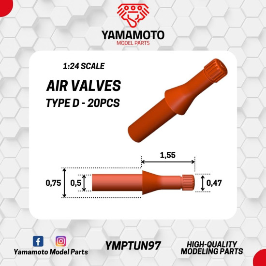 Yamamoto Ymptun97 1/24 Air Valves Type D - 20pcs Upgrade Kit