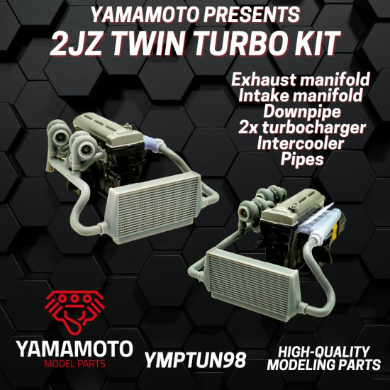 Yamamoto Ymptun98 1/24 Twin Turbo Kit 2jz Toyota Supra Tamiya 24123 Upgrade Kit