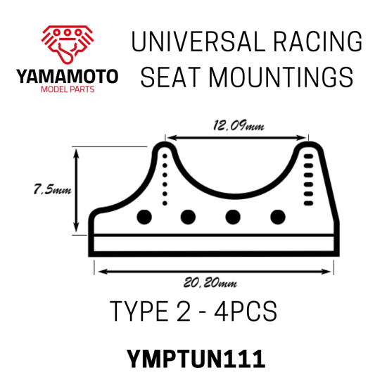 Yamamoto Ymptun111 1/24 Universal Racing Seat Mountings - Type 2