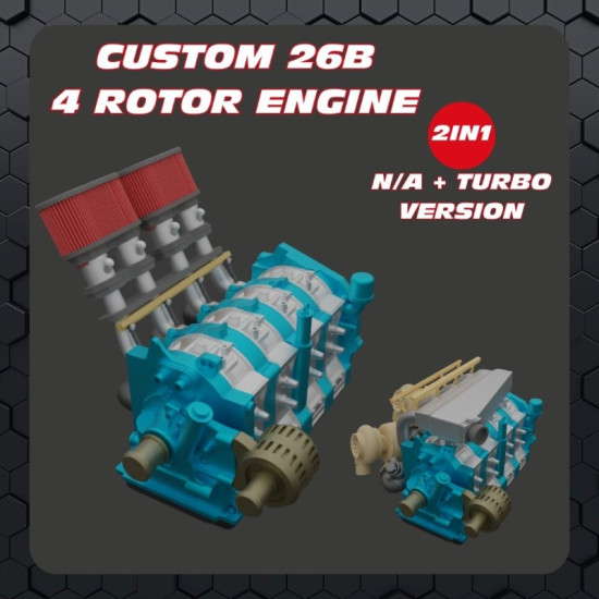 Yamamoto Ympeng3 1/24 Custom 26b 4-rotor Engine Upgrade Kit